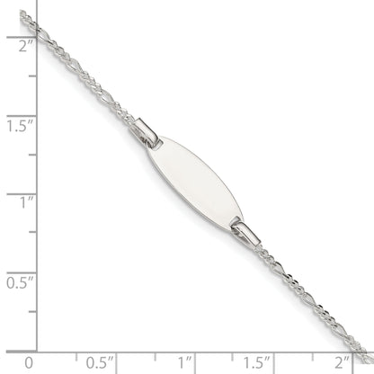 5 Inch Sterling Silver Childrens 5In Plus 1In Ext Id Figaro Link Bracelet