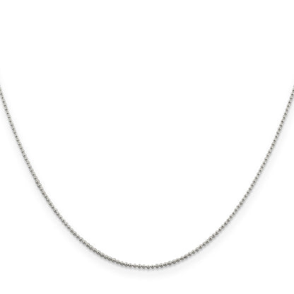 16 Inch Sterling Silver 1mm Beaded Chain Necklace