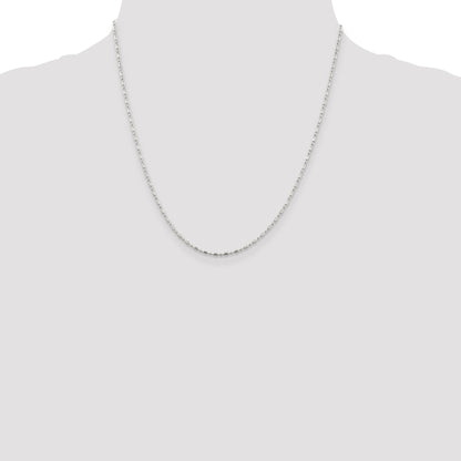 20 Inch Sterling Silver 1.5mm Fancy Beaded Chain Necklace