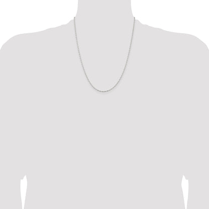 22 Inch Sterling Silver 1.5mm Fancy Beaded Chain W/4In Ext.