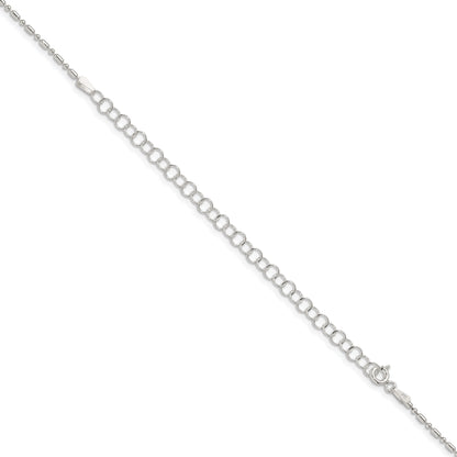 22 Inch Sterling Silver 1.5mm Fancy Beaded Chain W/4In Ext.