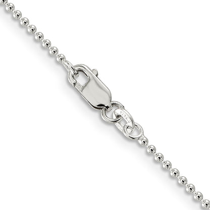 30 Inch Sterling Silver 1.5mm Beaded Chain Necklace