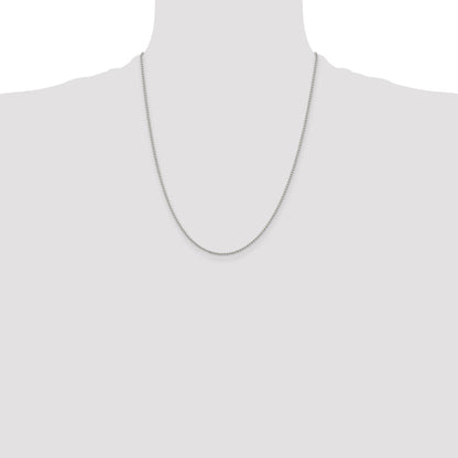 22 Inch Sterling Silver 1.5mm Beaded Chain W/4In Ext.