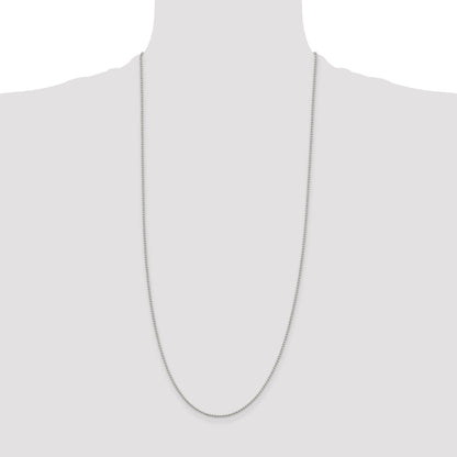 30 Inch Sterling Silver 1.5mm Beaded Chain Necklace