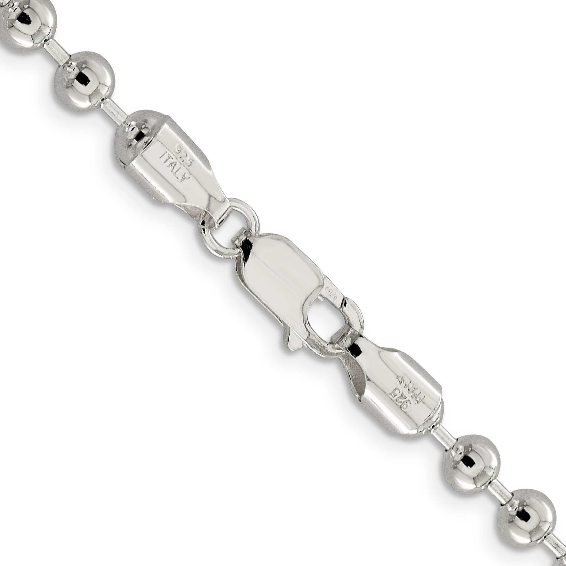 16 Inch Sterling Silver 5mm Beaded Chain Necklace