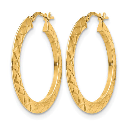 Sterling Silver Gold Tone Polished And D/C Hoop Earrings
