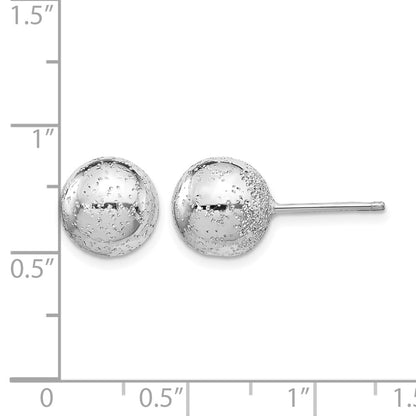 Sterling Silver Rhod Radiant Essence 10mm Ball Post Earrings
