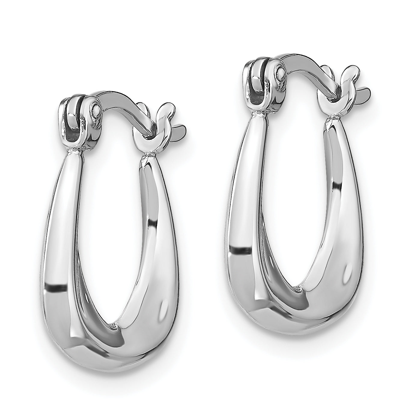 Sterling Silver Rhodium Plated Huggie Earrings