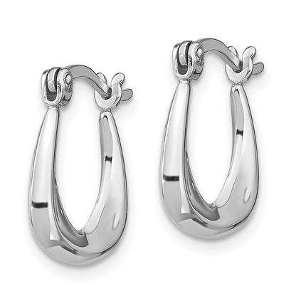 Sterling Silver Rhodium Plated Huggie Earrings