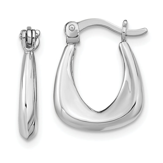 Sterling Silver Rhodium Plated Huggie Earrings