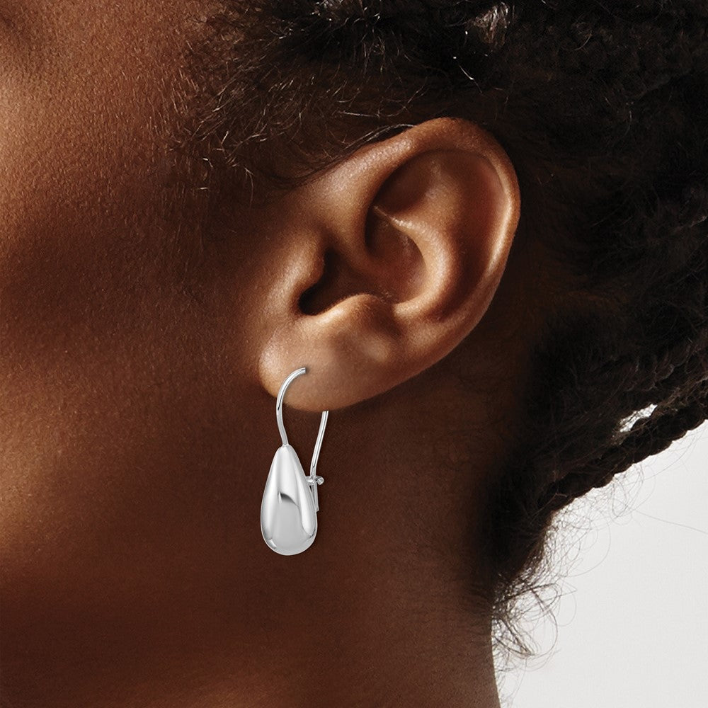 Sterling Silver Leslie'S' Rh Plated Polish Teardrop Dangle Earrings