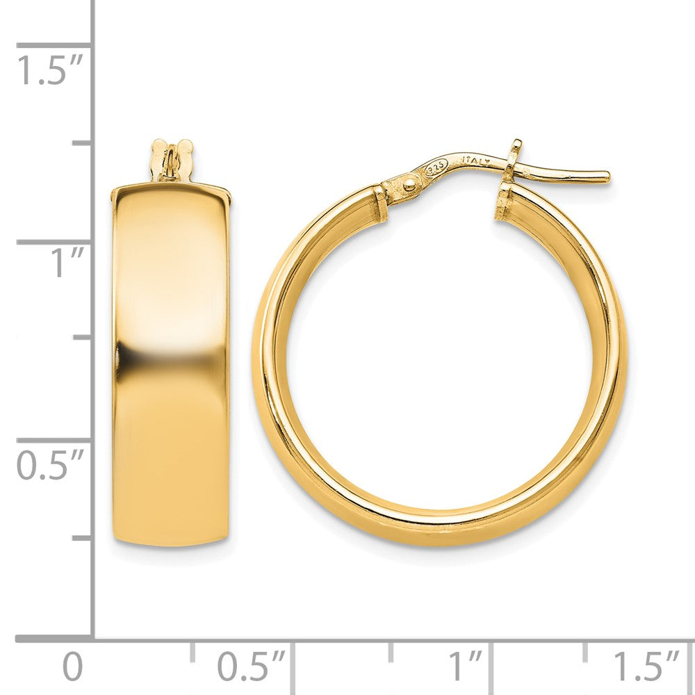 Sterling Silver Gold Tone Polished Hoop Earrings