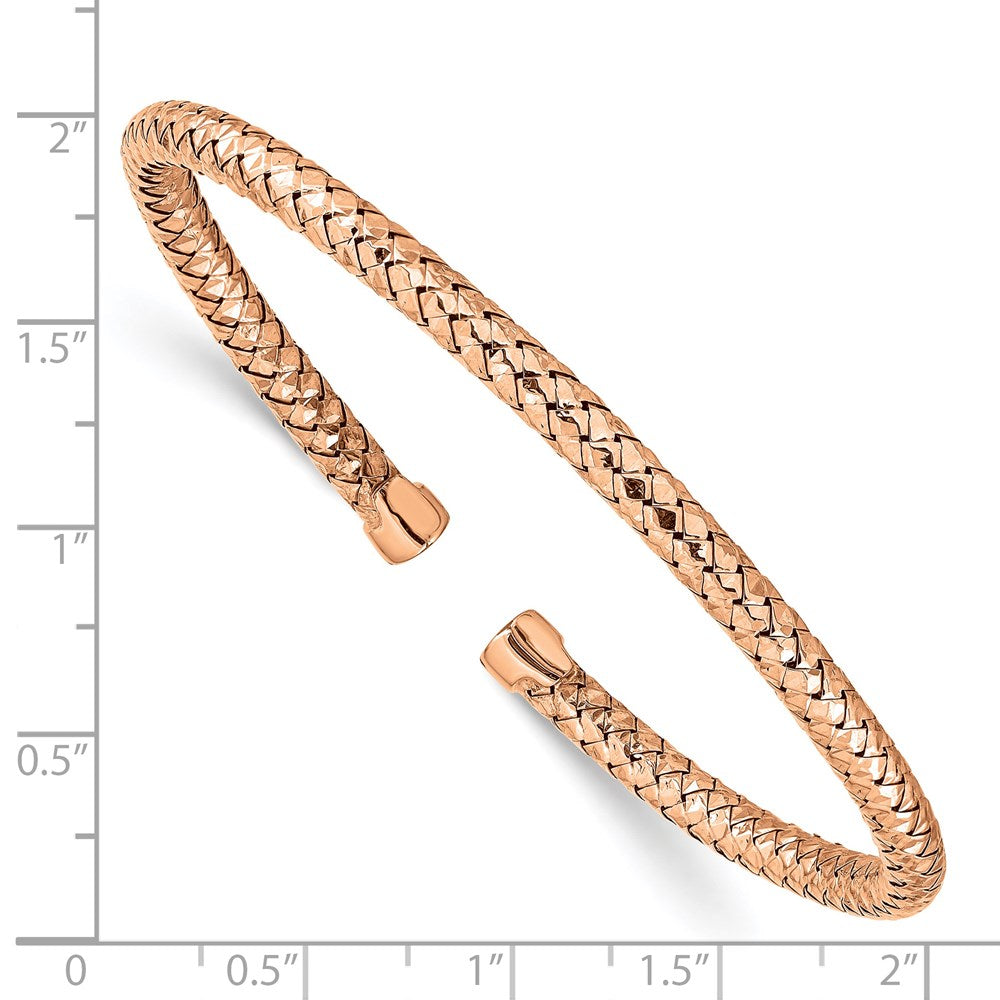 Sterling Silver Rose Gold Plated Cuff Bracelet