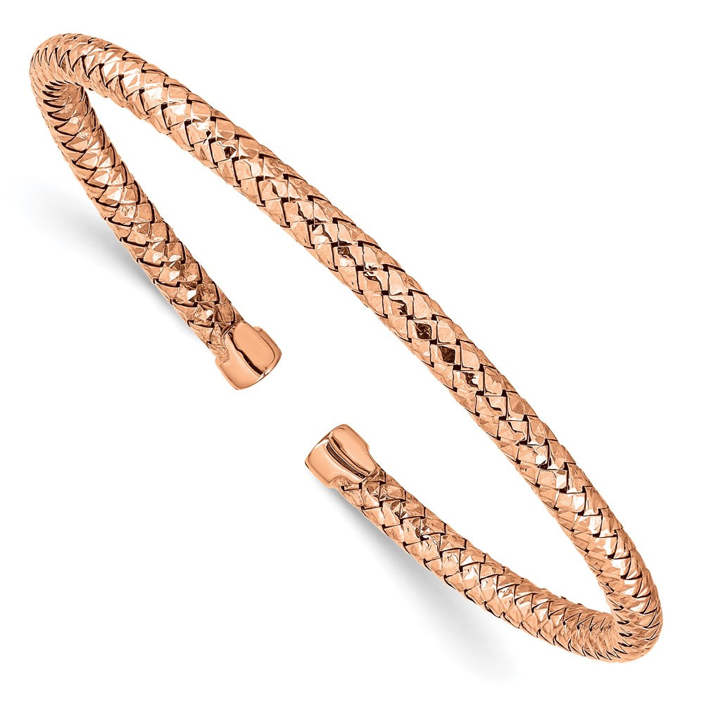 Sterling Silver Rose Gold Plated Cuff Bracelet