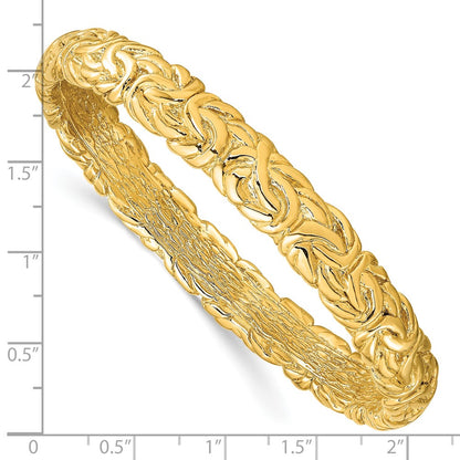 Sterling Silver Gold Tone Textured Hollow Bangle