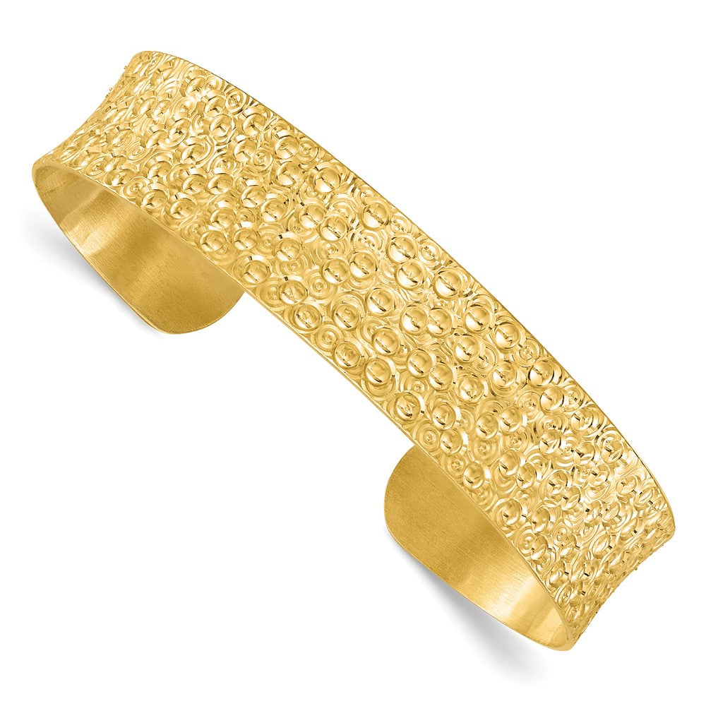 Gold Plated Sterling Silver Tone Textured Bangle