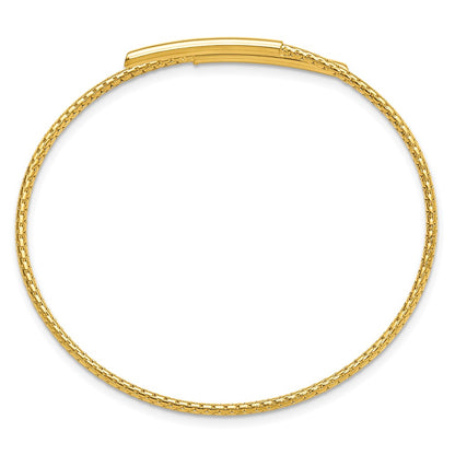 Gold Plated Sterling Silver Polished Bypass Cuff Bangle