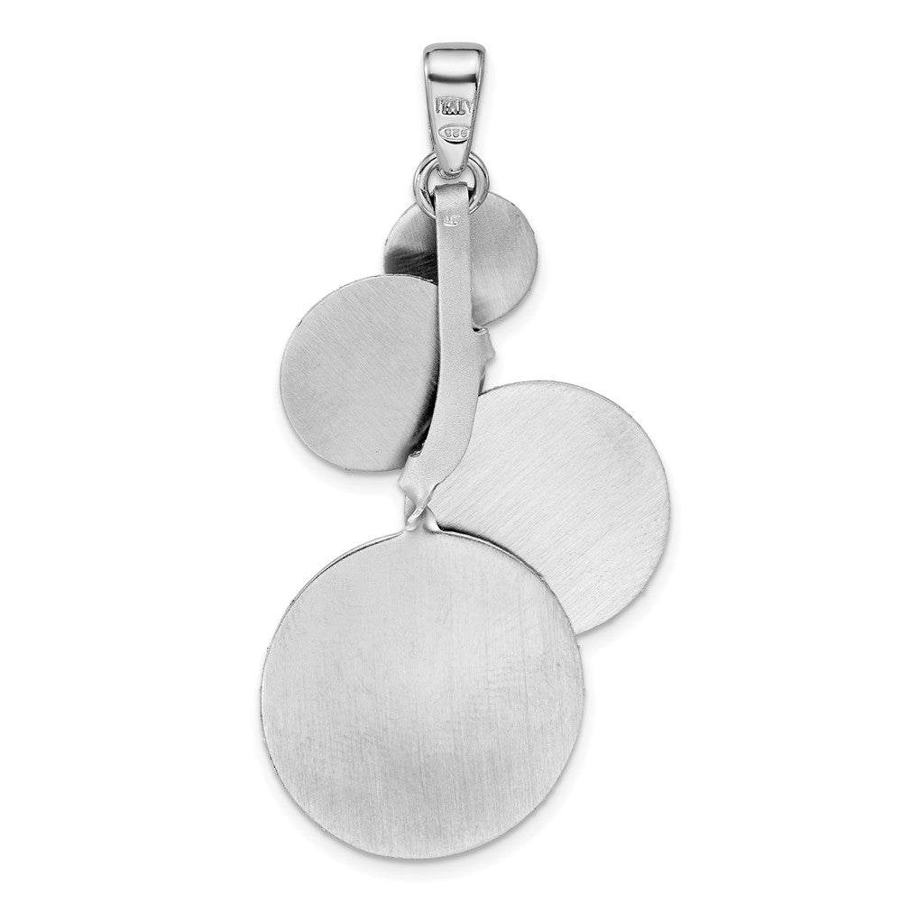 Sterling Silver Ss Radiant Essence Textured Contemporary Circles Pendant