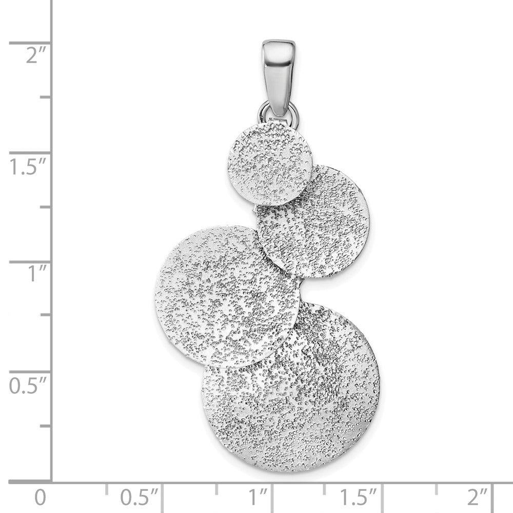 Sterling Silver Ss Radiant Essence Textured Contemporary Circles Pendant