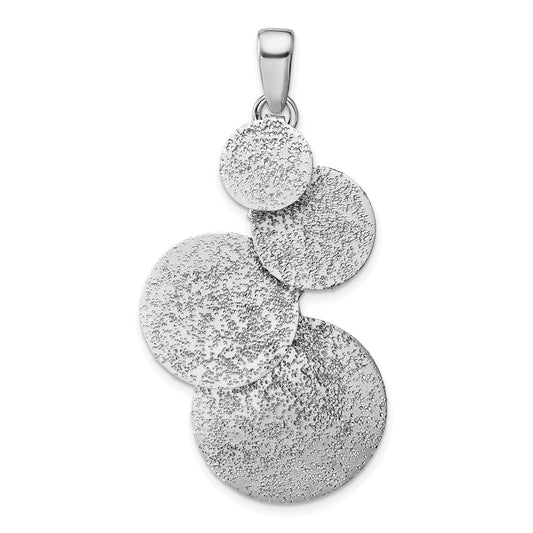 Sterling Silver Ss Radiant Essence Textured Contemporary Circles Pendant