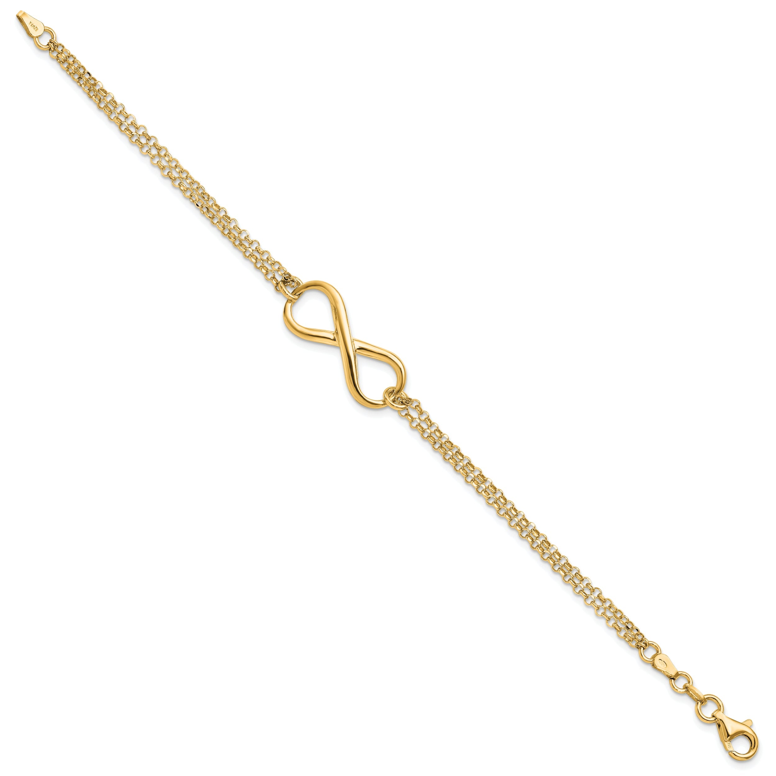 Gold Plated Sterling Silver Infinity Symbol Bracelet