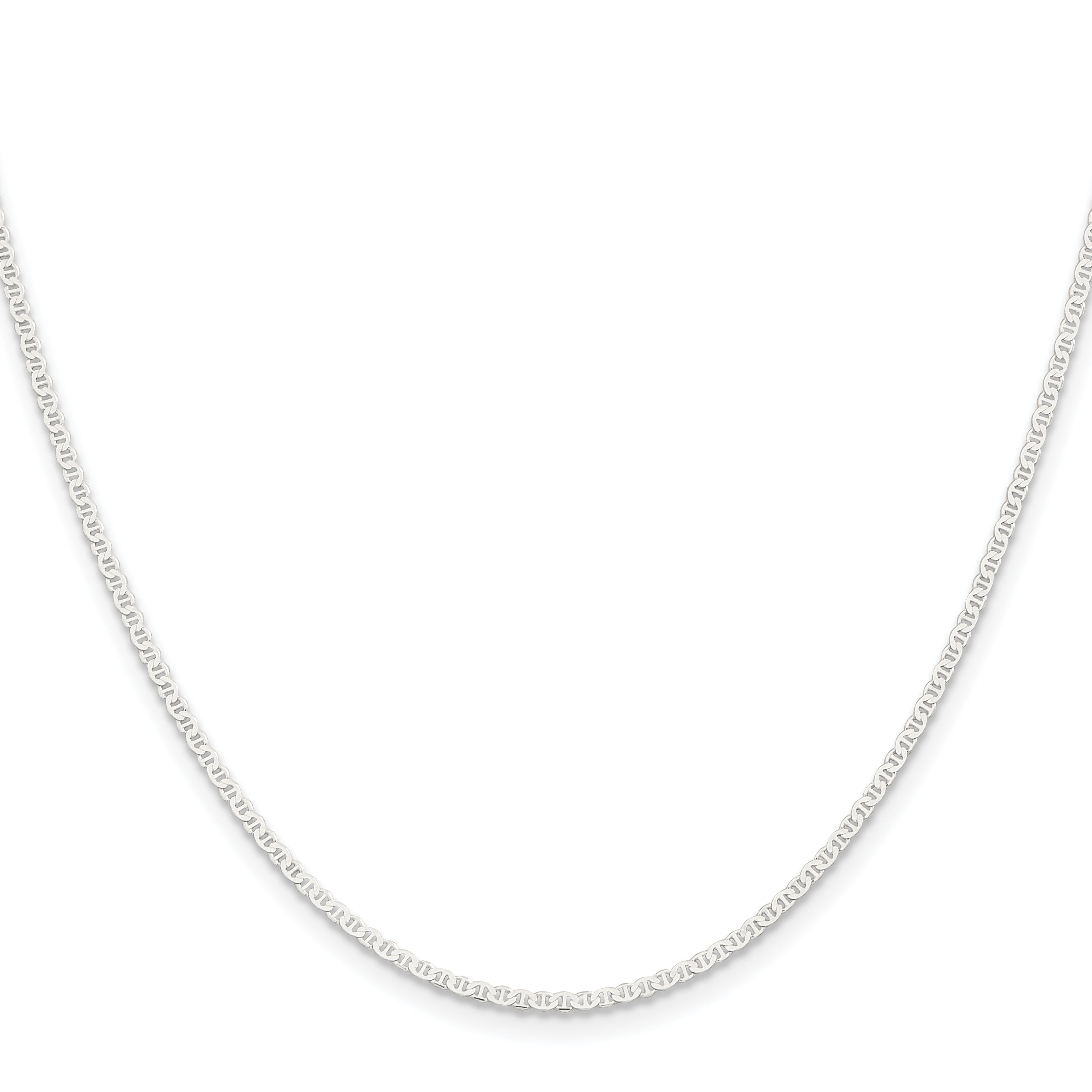 24 Inch Sterling Silver 1.85mm Flat Anchor Chain Necklace