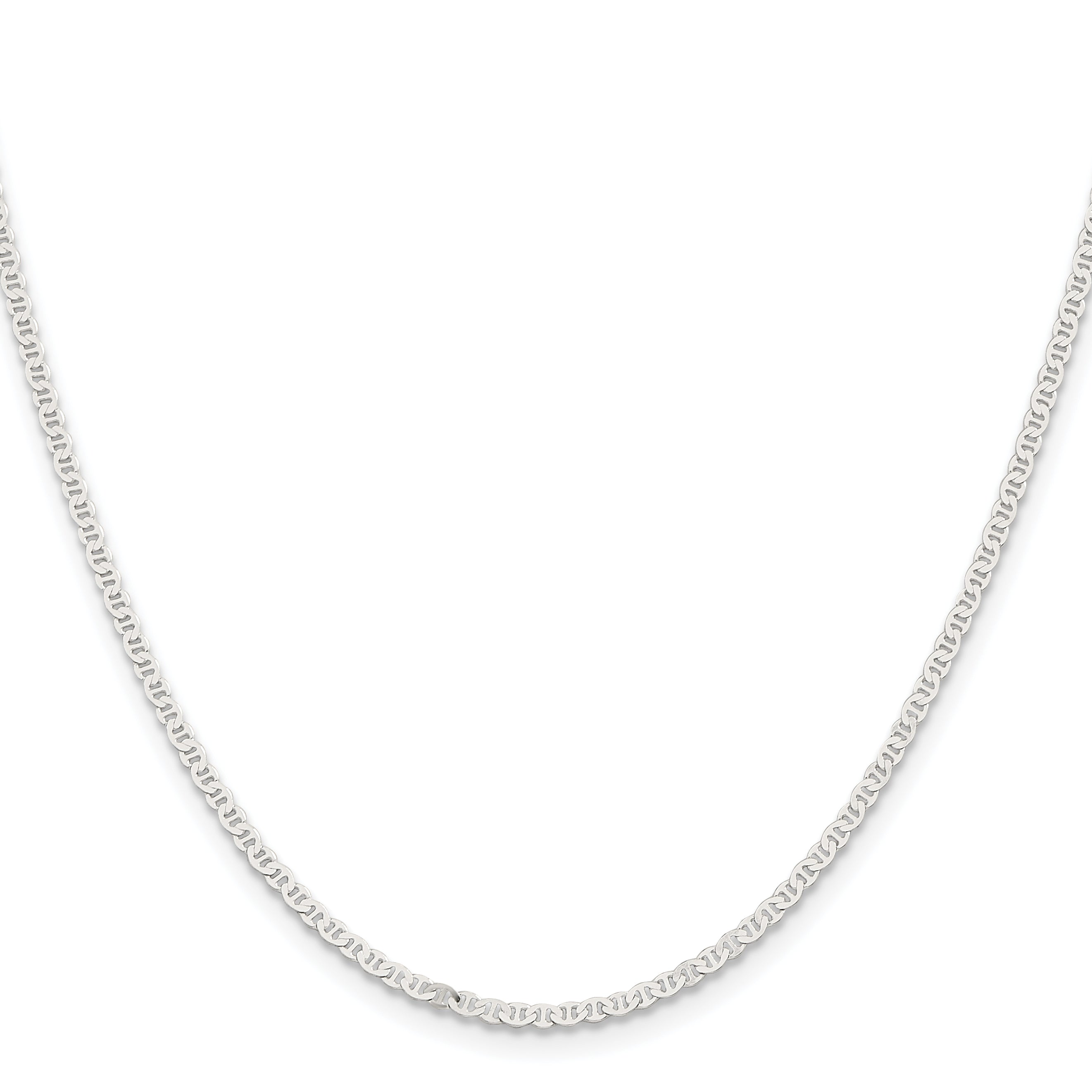 20 Inch Sterling Silver 2.25mm Flat Anchor Chain Necklace
