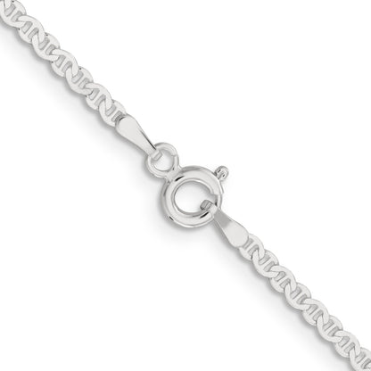 24 Inch Sterling Silver 2.25mm Flat Anchor Chain Necklace
