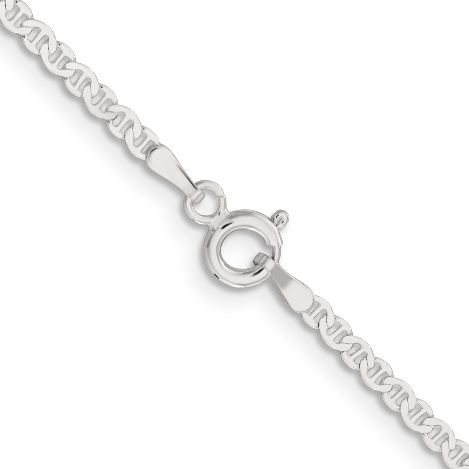 22 Inch Sterling Silver 2.25mm Flat Anchor Chain Necklace