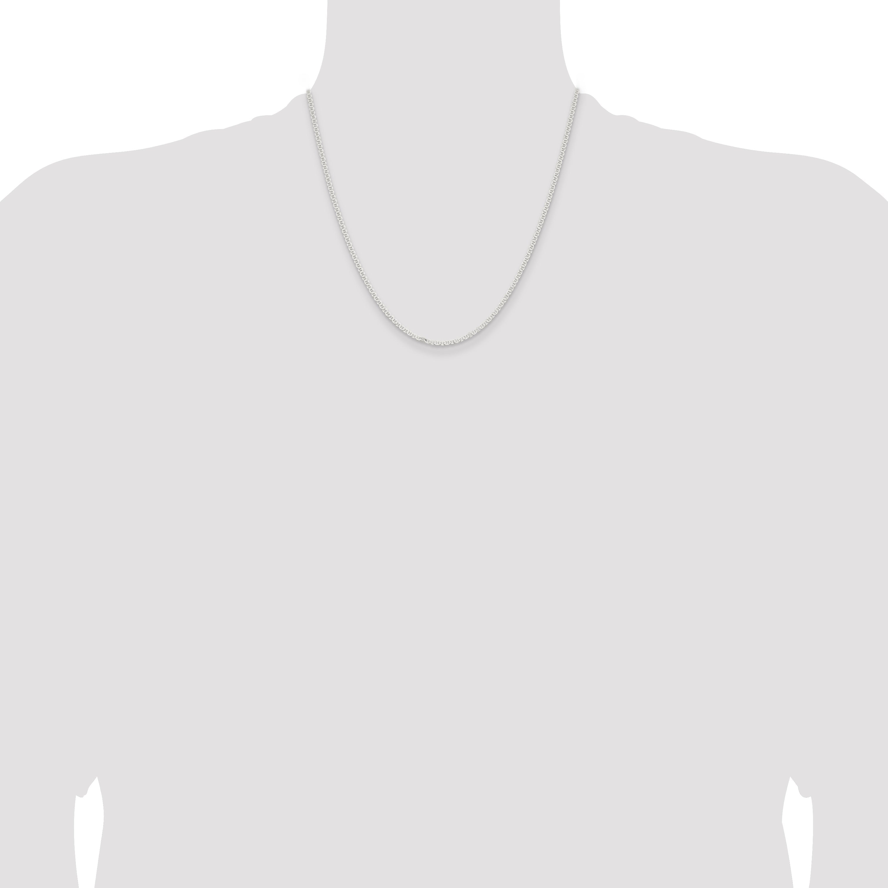 20 Inch Sterling Silver 2.25mm Flat Anchor Chain Necklace