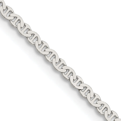 24 Inch Sterling Silver 2.25mm Flat Anchor Chain Necklace