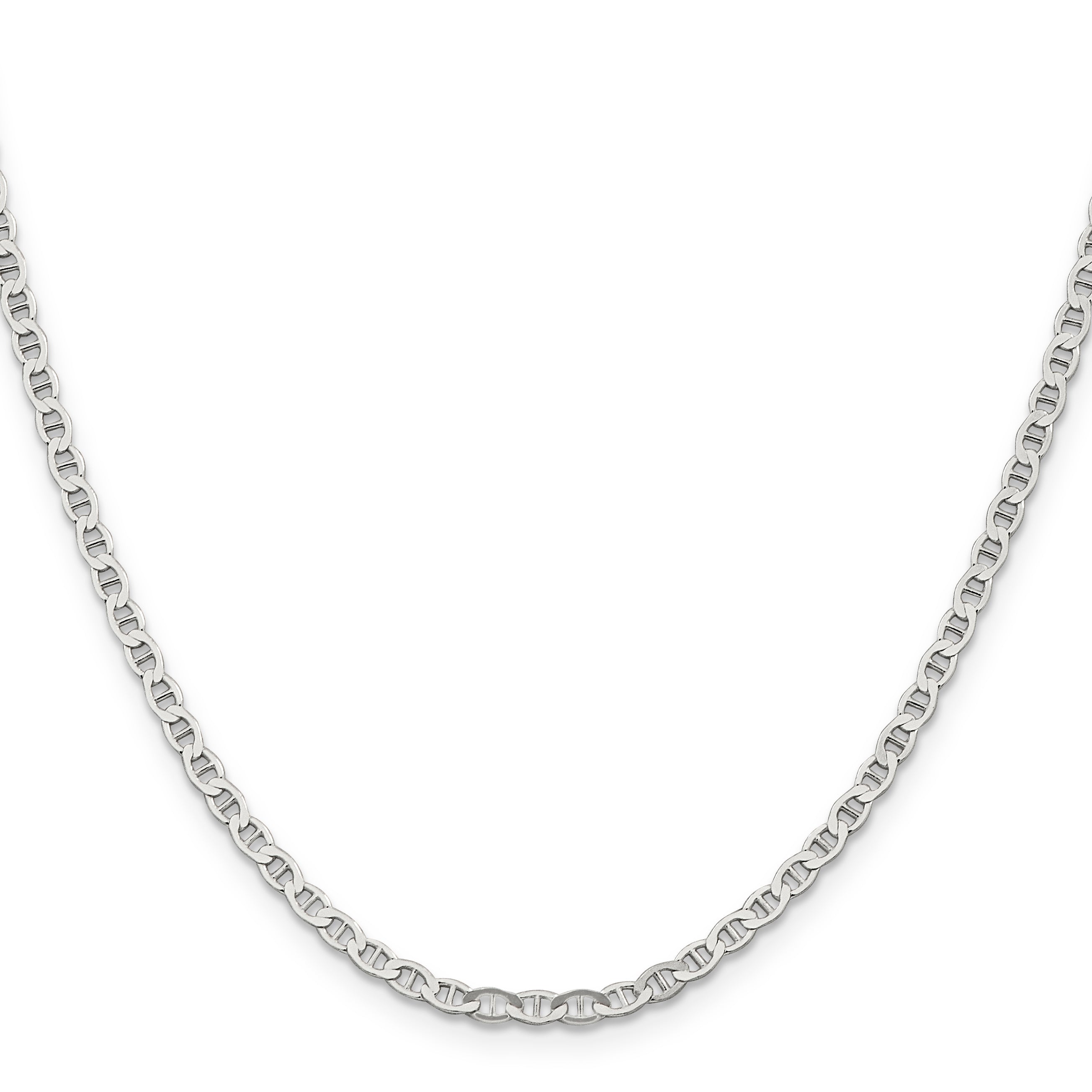 24 Inch Sterling Silver 3.1mm Flat Anchor Chain Necklace