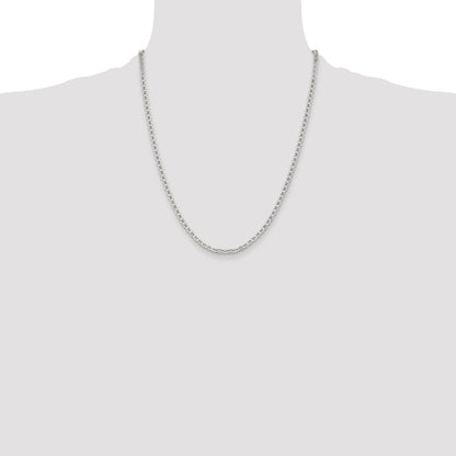 22 Inch Sterling Silver 3.1mm Flat Anchor Chain Necklace