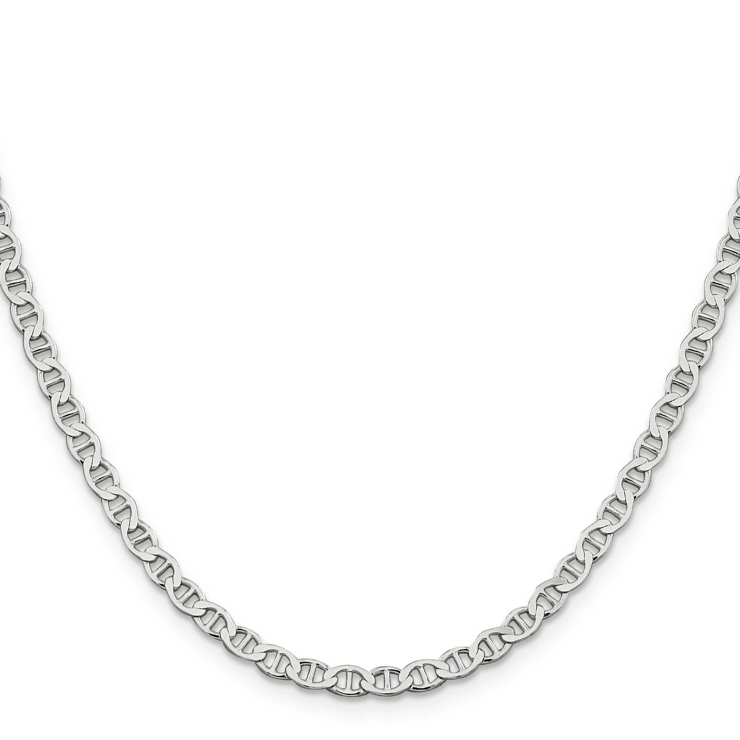 18 Inch Sterling Silver 4mm Flat Anchor Chain Necklace