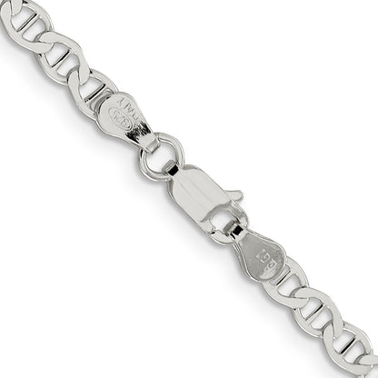18 Inch Sterling Silver 4mm Flat Anchor Chain Necklace
