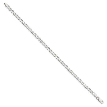8 Inch Sterling Silver 4mm Flat Anchor Chain Bracelet
