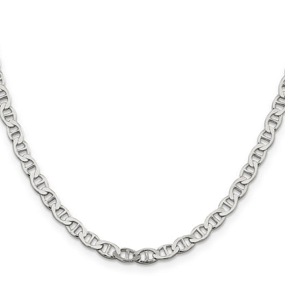 18 Inch Sterling Silver 4.75mm Flat Anchor Chain Necklace