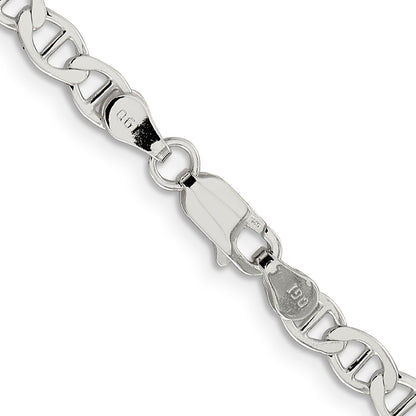 24 Inch Sterling Silver 4.75mm Flat Anchor Chain Necklace