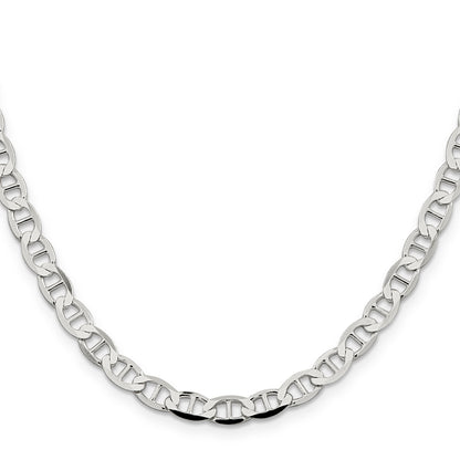 26 Inch Sterling Silver 5.7mm Flat Anchor Chain Necklace