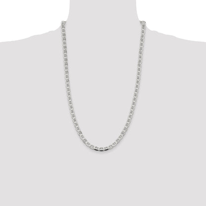 26 Inch Sterling Silver 5.7mm Flat Anchor Chain Necklace