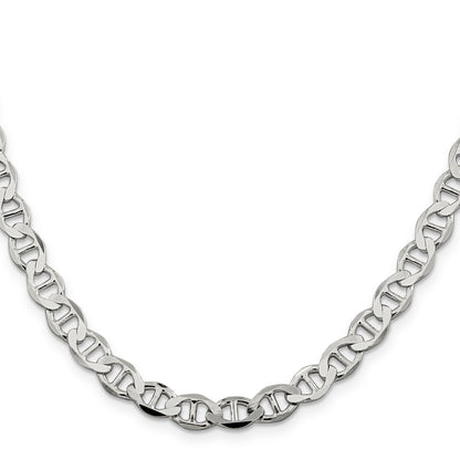 26 Inch Sterling Silver 7.1mm Flat Anchor Chain Necklace