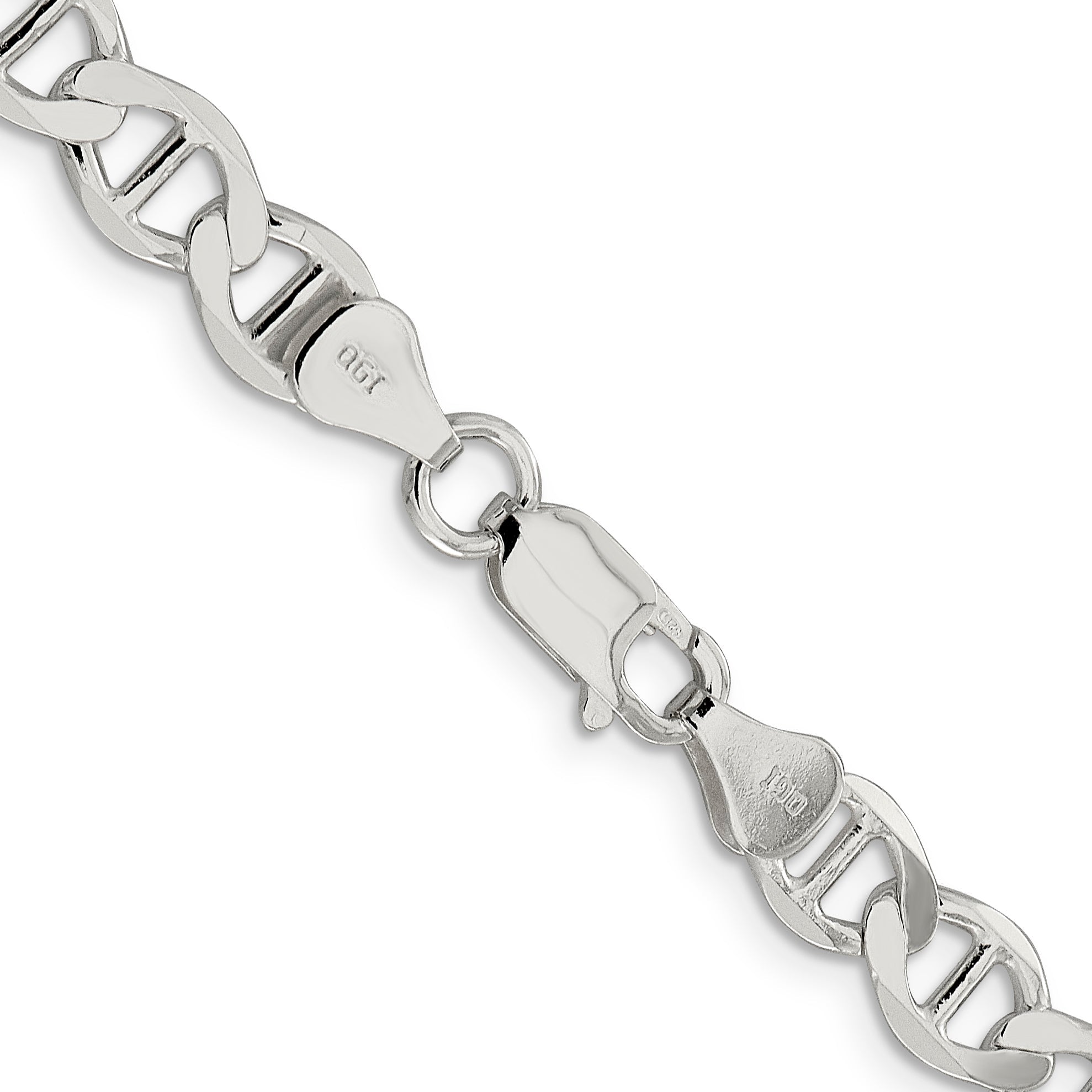 24 Inch Sterling Silver 7.1mm Flat Anchor Chain Necklace