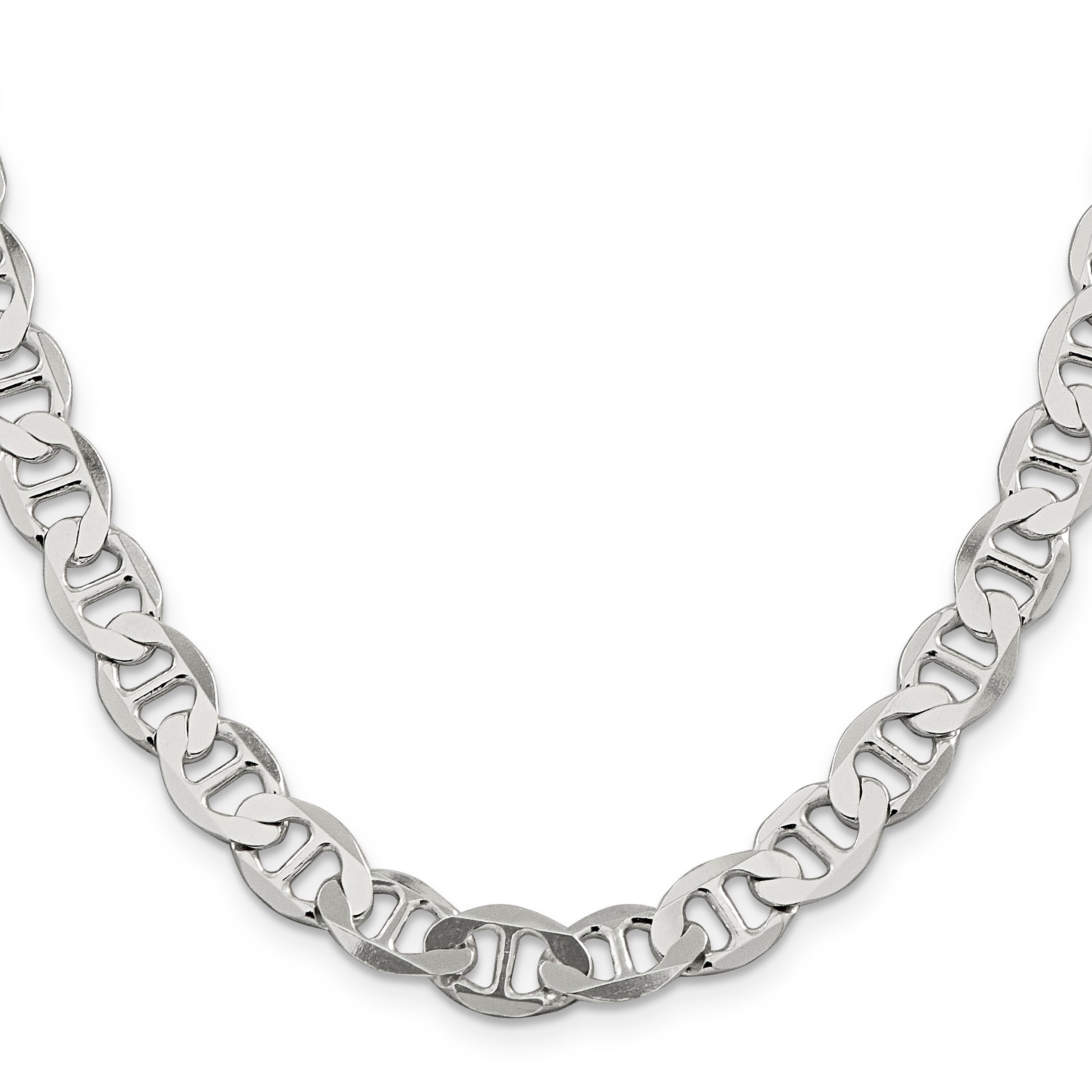 20 Inch Sterling Silver 8.9mm Flat Anchor Chain Necklace