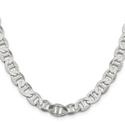 24 Inch Sterling Silver 8.9mm Flat Anchor Chain Necklace