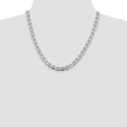 20 Inch Sterling Silver 8.9mm Flat Anchor Chain Necklace