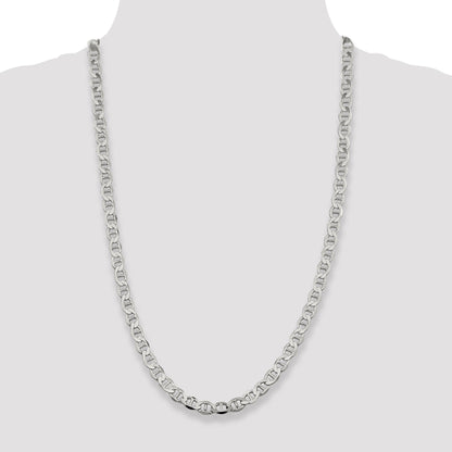 26 Inch Sterling Silver 8.9mm Flat Anchor Chain Necklace