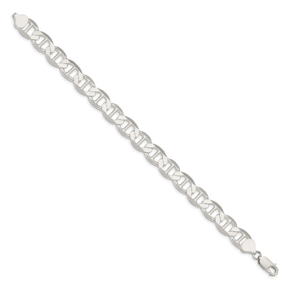 9 Inch Sterling Silver 9.95mm Flat Anchor Chain Bracelet