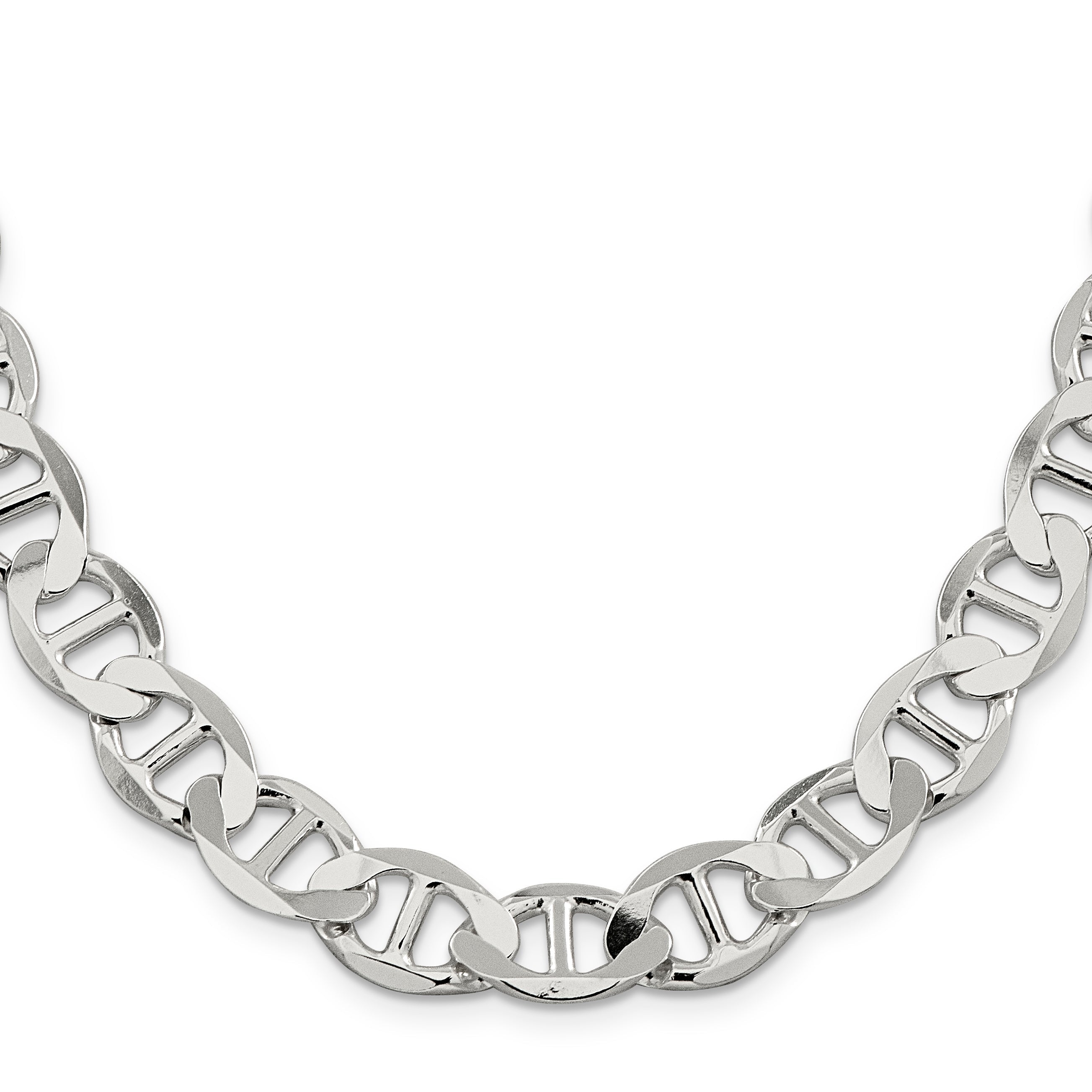 20 Inch Sterling Silver 12.3mm Flat Anchor Chain Necklace