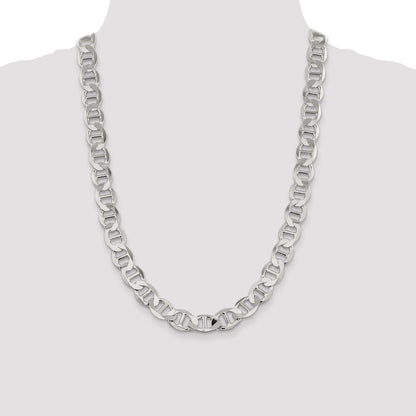 24 Inch Sterling Silver 12.3mm Flat Anchor Chain Necklace