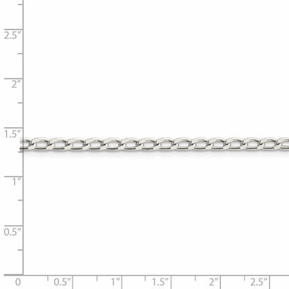 Sterling Silver Amore La Vita Rhodium-Plated Polished 3.2mm 8 Inch Open Link With Lobster Clasp Chain Charm Bracelet